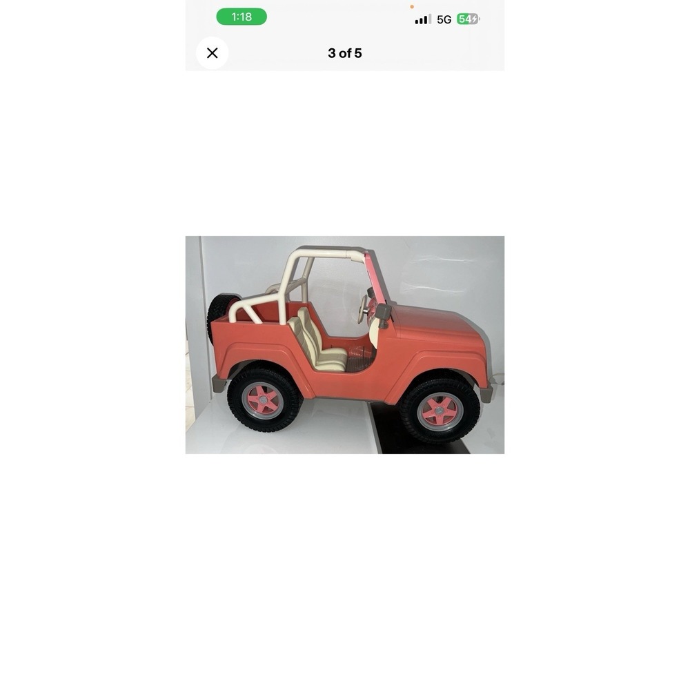LARGE Our Generation Pink Jeep Vehicle 24" long Fits 18" American Girl‎ Dolls